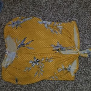 Cute shirt yellow polka dot floral